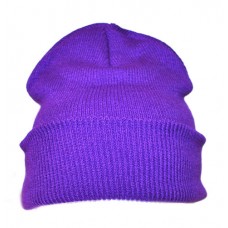 Plain Beanie Hat Purple